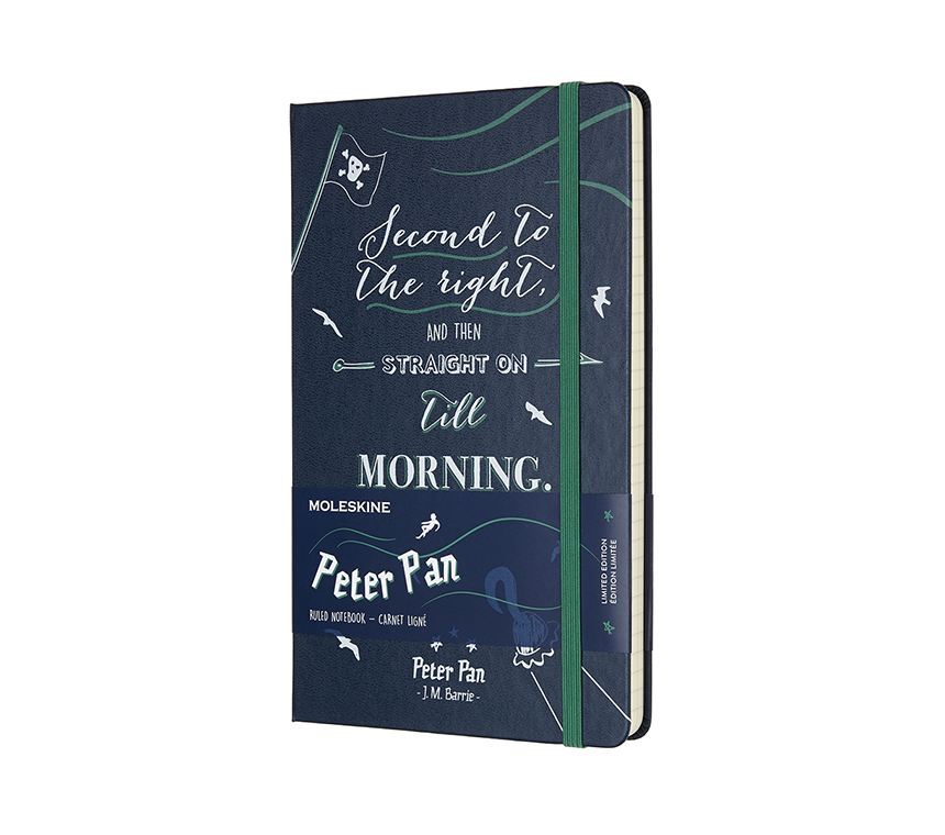 картинка Записная книжка Moleskine Peter Pan - Pirates (в линейку), Large (13x21см), синяя от магазина Молескинов
