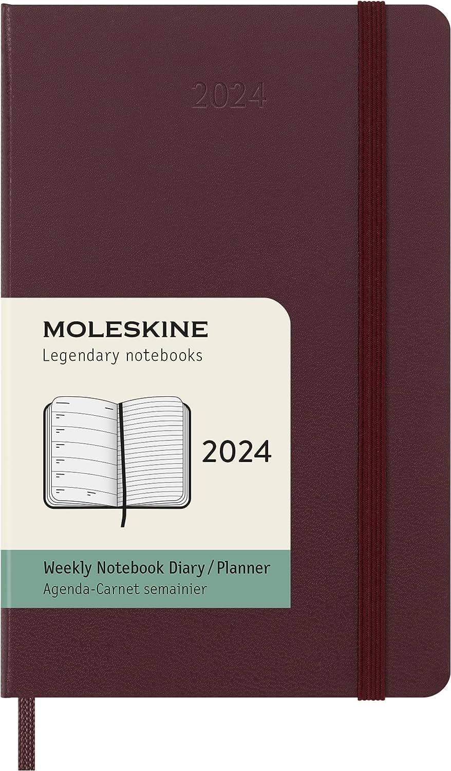 картинка Еженедельник Moleskine Classic 2024, Pocket (9x14 см), винный от магазина Молескинов