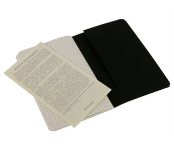 картинка Записная книжка Moleskine Cahier (в клетку, 3 шт.), Pocket (9х14см), черная от магазина Молескинов