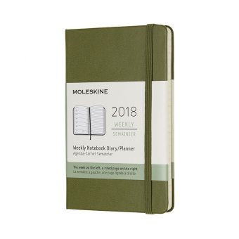 картинка Еженедельник Moleskine Classic (2018), Pocket (9x14 см), зеленый хаки от магазина Молескинов