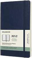 Еженедельник Moleskine Classic Soft (мягкая обложка), (2021-2022), Large (13x21 см), синий