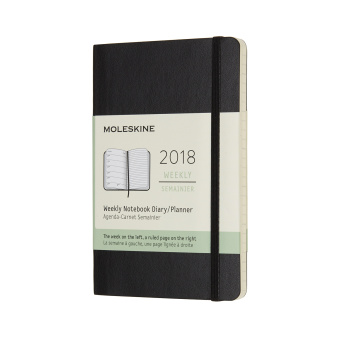 картинка Еженедельник Moleskine Classic Soft (2018), Pocket (9x14 см), черный от магазина Молескинов
