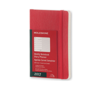 картинка Еженедельник Moleskine Classic Soft (2017), Pocket (9x14 см), красный от магазина Молескинов