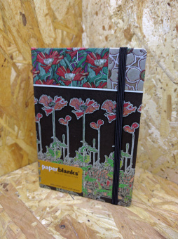 картинка Записная книжка Paperblanks Papaver (в линейку), Midi (13х18см), черная от магазина Молескинов